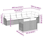 Gartensofa-set Hellgrau Poly-Rattan