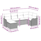 Gartensofa-set 6 pcs Schwarz Poly-Rattan