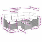 Gartensofa-set 7 pcs Braun Poly-Rattan