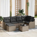 Gartensofa-set 7 pcs Grau Poly-Rattan