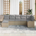 Gartensofa-set 7 pcs Beige Poly-Rattan