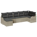 Gartensofa-set 7 pcs Hellgrau Poly-Rattan