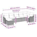 Gartensofa-set 7 pcs Schwarz Poly-Rattan