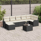 Gartensofa-set Schwarz Poly-Rattan