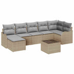 Gartensofa-set Beige Poly-Rattan