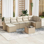 Gartensofa-set Beige Poly-Rattan
