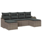 Gartensofa-set Grau Poly-Rattan