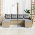 Gartensofa-set Beige Poly-Rattan