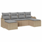 Gartensofa-set Beige Poly-Rattan