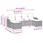 Gartensofa-set Beige Poly-Rattan