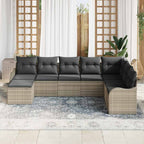 Gartensofa-set 8 pcs Hellgrau Poly-Rattan