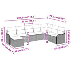 Gartensofa-set 8 pcs Schwarz Poly-Rattan
