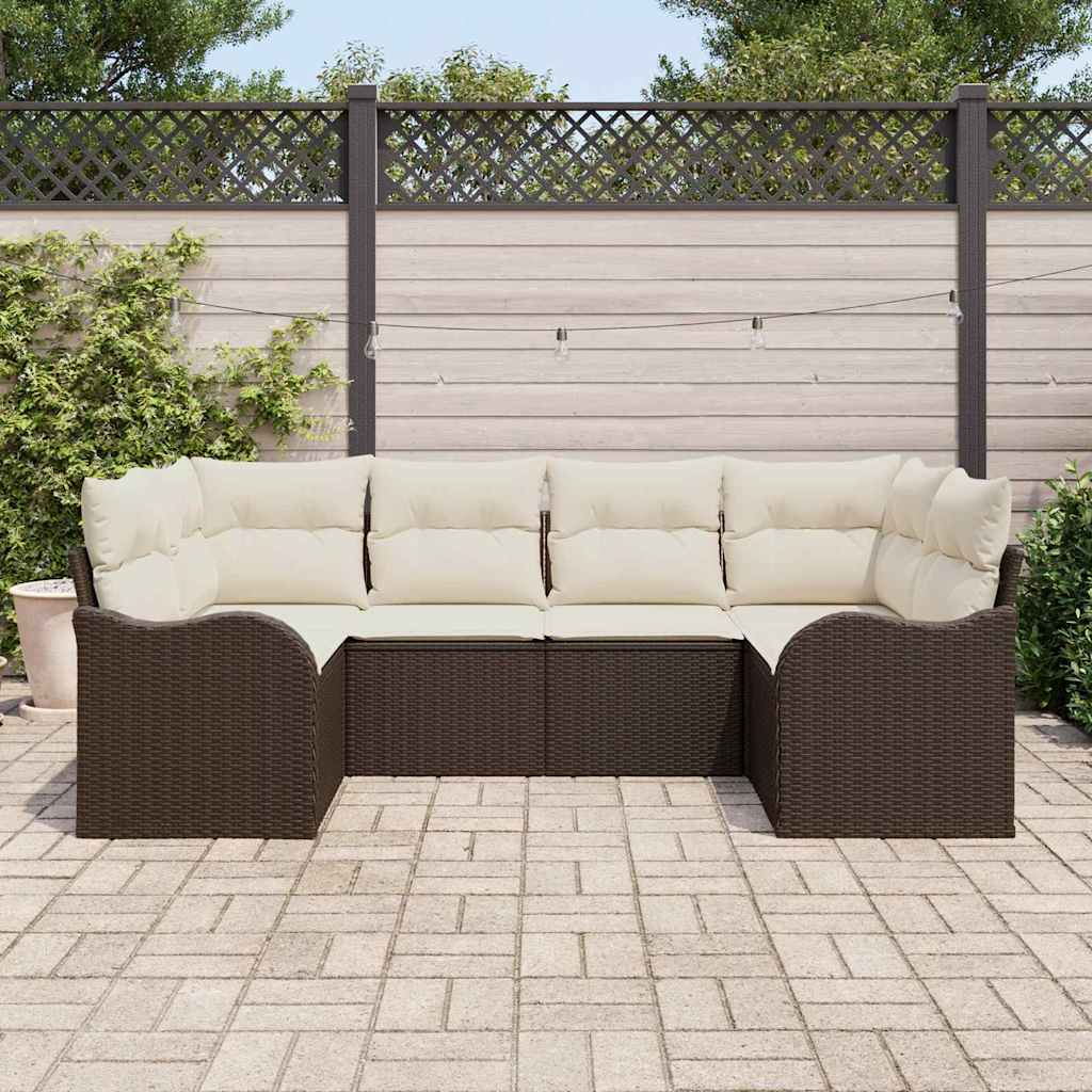 Gartensofa-set Braun Poly-Rattan
