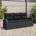 Gartensofa-set Schwarz Poly-Rattan