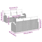 Gartensofa-set Schwarz 55 x 55 x 37 cm Poly-Rattan