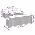 Gartensofa-set Schwarz 55 x 55 x 37 cm Poly-Rattan