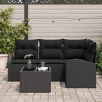 Gartensofa-set 5 pcs Schwarz Poly-Rattan