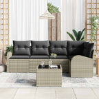 Sofa Set mit Kissen 6 pcs Hellgrau Polyester