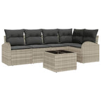 Sofa Set mit Kissen 6 pcs Hellgrau Polyester