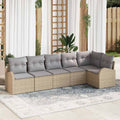 Gartensofa-set Beige Poly-Rattan