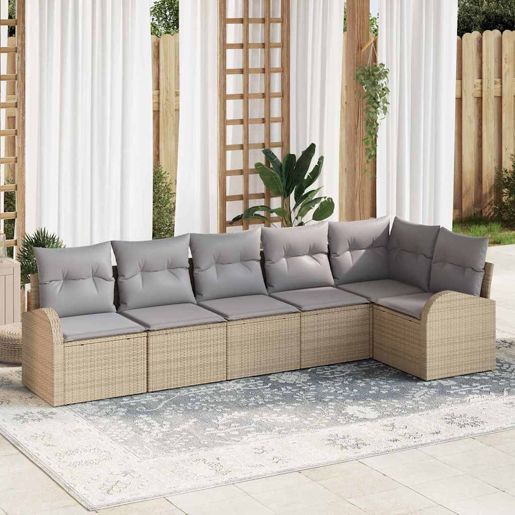 Gartensofa-set Beige Poly-Rattan