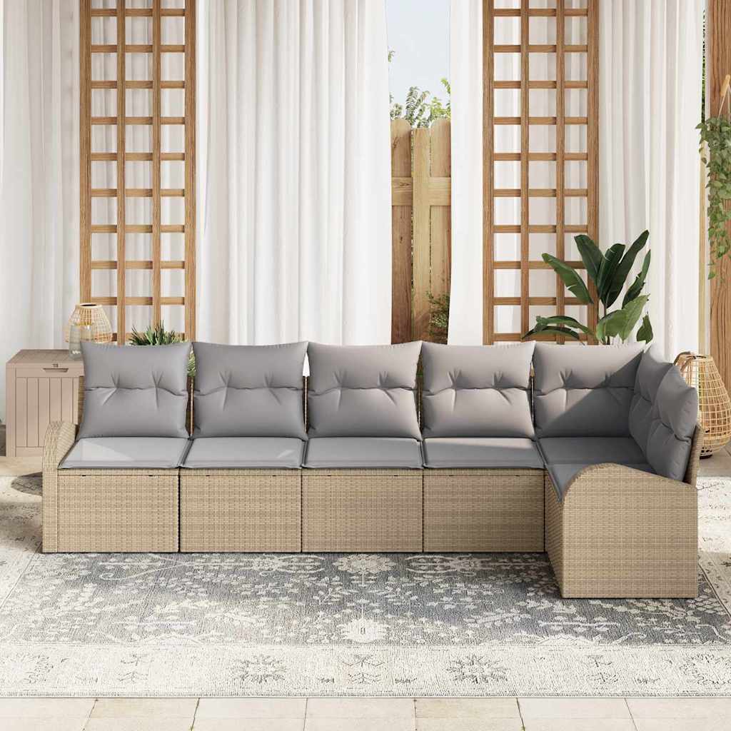 Gartensofa-set Beige Poly-Rattan