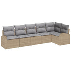 Gartensofa-set Beige Poly-Rattan