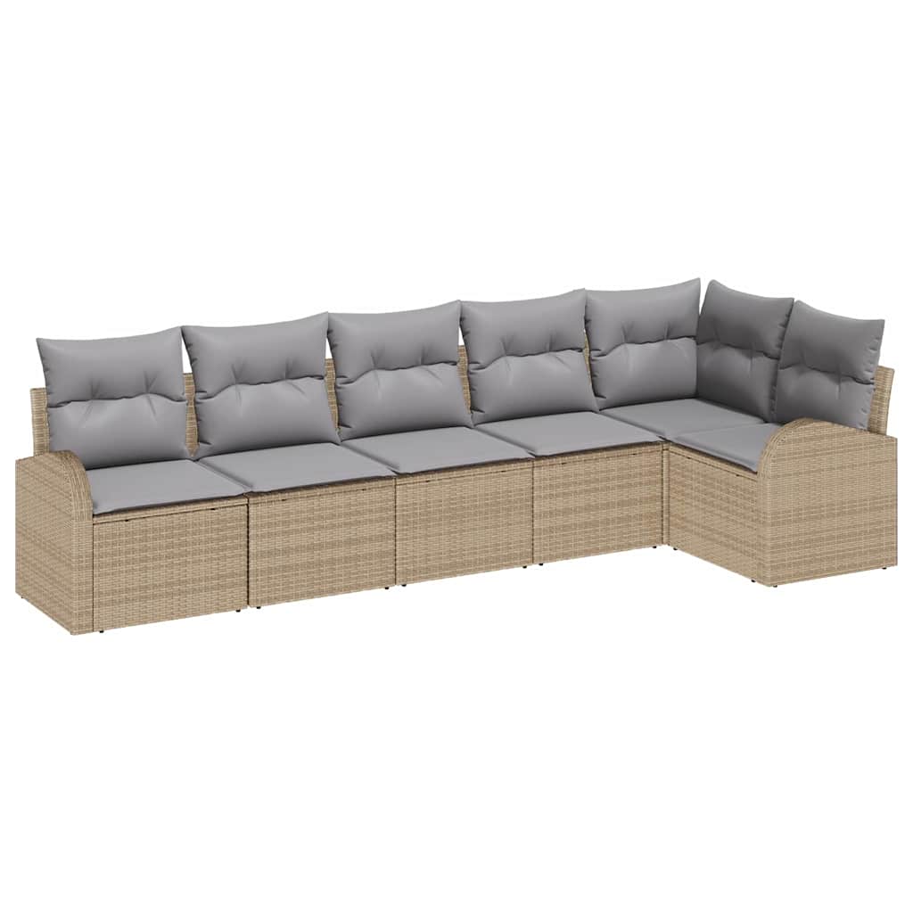 Gartensofa-set Beige Poly-Rattan