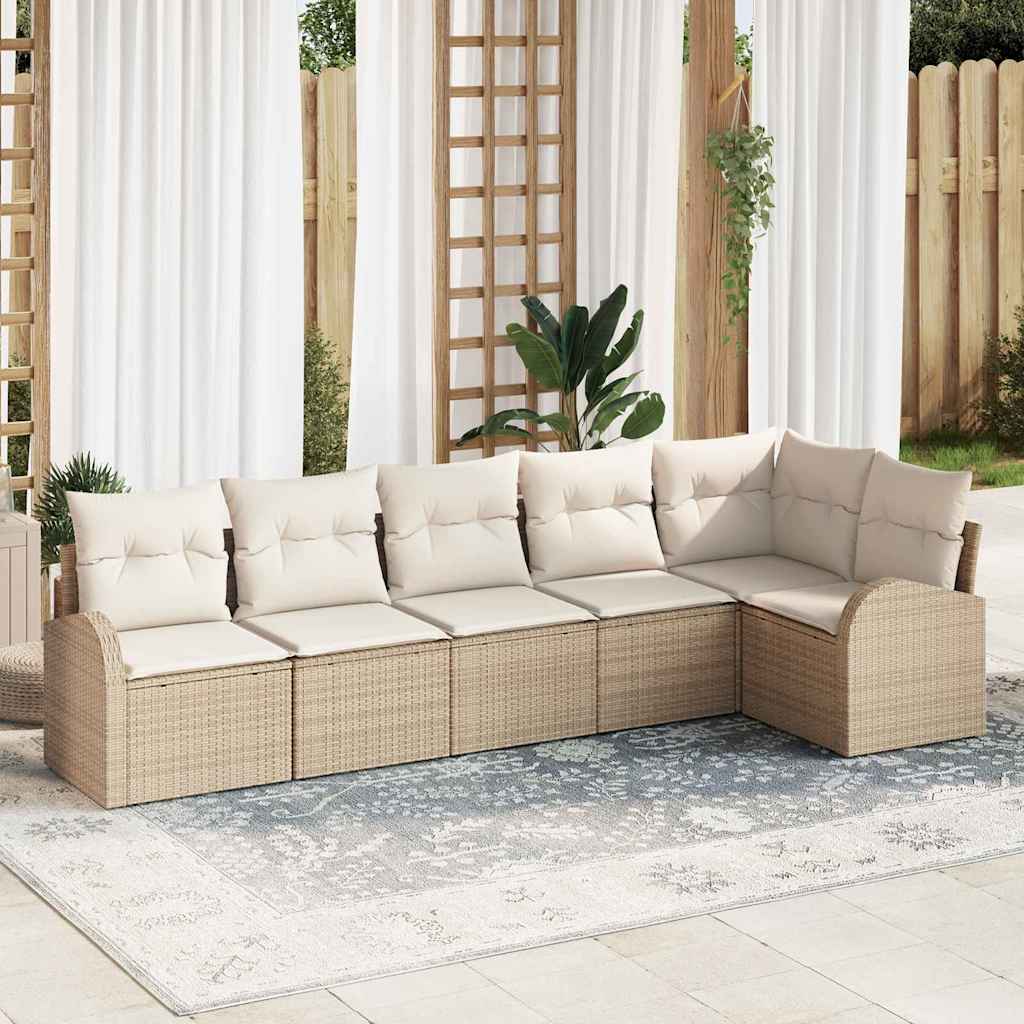 Gartensofa-set Beige Poly-Rattan