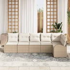Gartensofa-set Beige Poly-Rattan