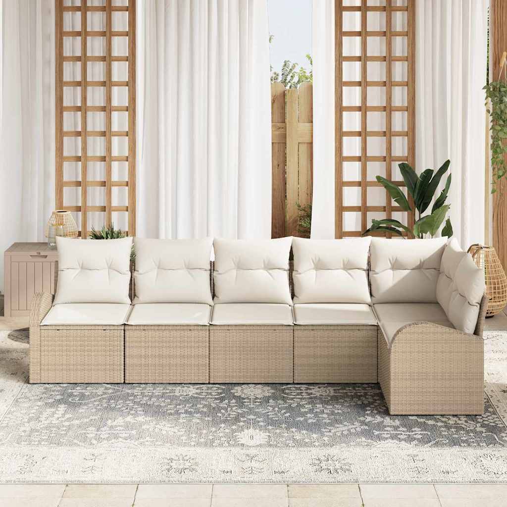 Gartensofa-set Beige Poly-Rattan