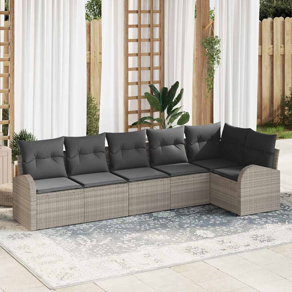 Gartensofa-set Hellgrau Poly-Rattan
