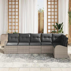 Gartensofa-set Hellgrau Poly-Rattan
