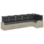 Gartensofa-set Hellgrau Poly-Rattan
