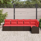 Gartensofa-set Braun Poly-Rattan