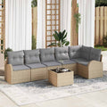 Gartensofa-set 7 pcs Beige Poly-Rattan