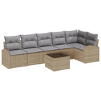 Gartensofa-set 7 pcs Beige Poly-Rattan