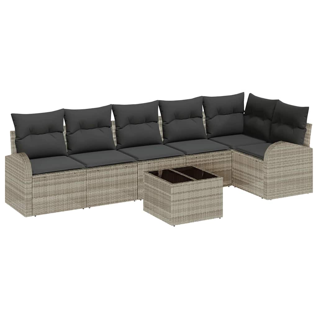 Gartensofa-set Hellgrau Poly-Rattan