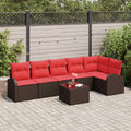 Gartensofa-set 7 pcs Braun Poly-Rattan