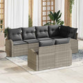 Gartensofa-set Hellgrau Poly-Rattan