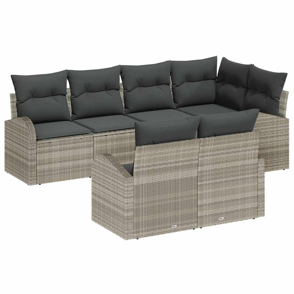 Gartensofa-set Hellgrau Poly-Rattan