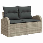 Gartensofa-set Hellgrau Poly-Rattan
