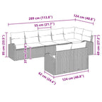 Gartensofa-set Hellgrau 55 x 55 x 37 cm Poly-Rattan