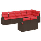 Gartensofa-set Braun Poly-Rattan