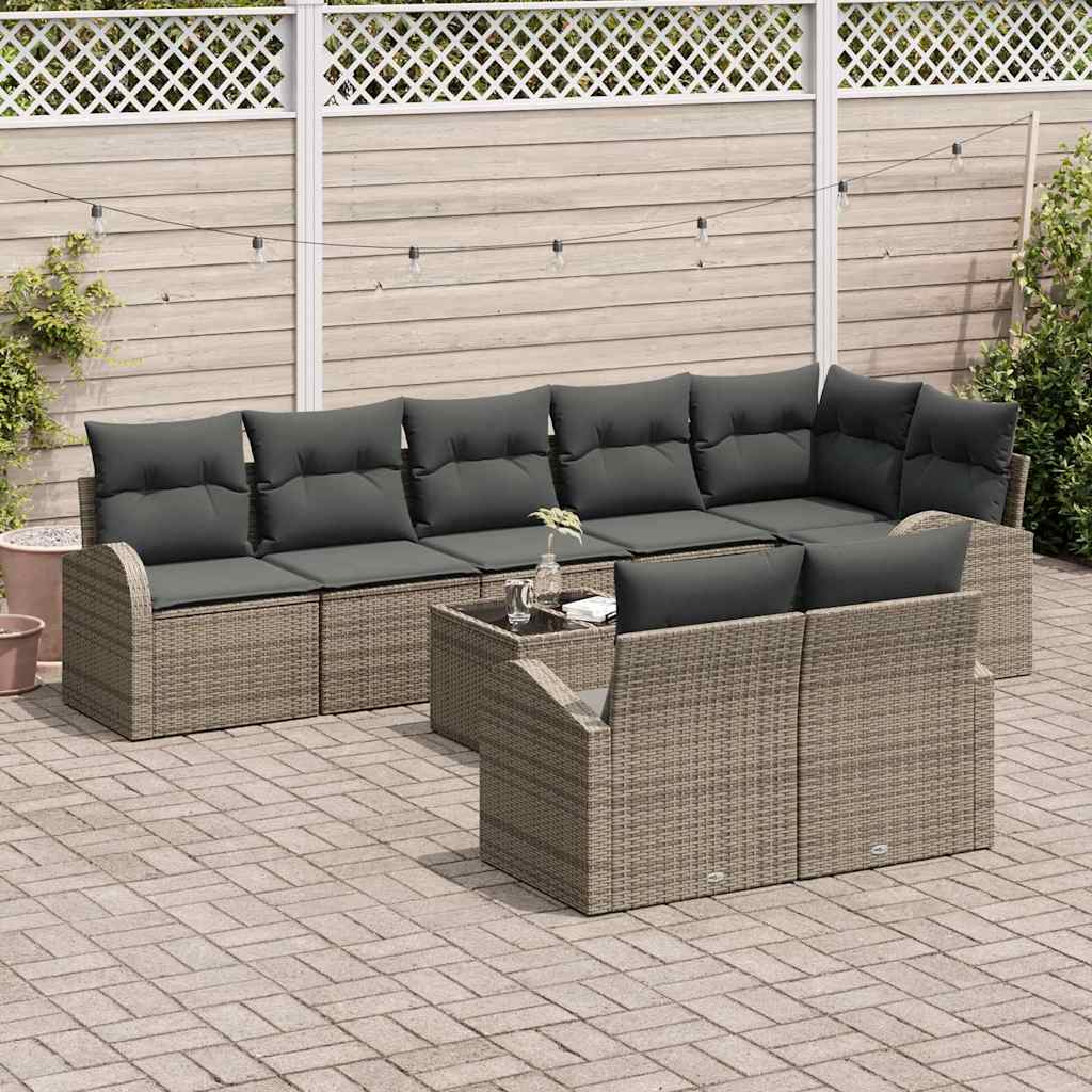 Gartensofa-set Grau 55 x 55 x 37 cm Poly-Rattan