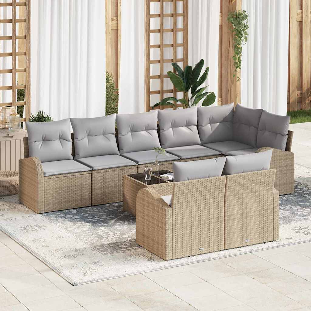 Gartensofa-set Beige und Grau 55 x 55 x 37 cm Poly-Rattan