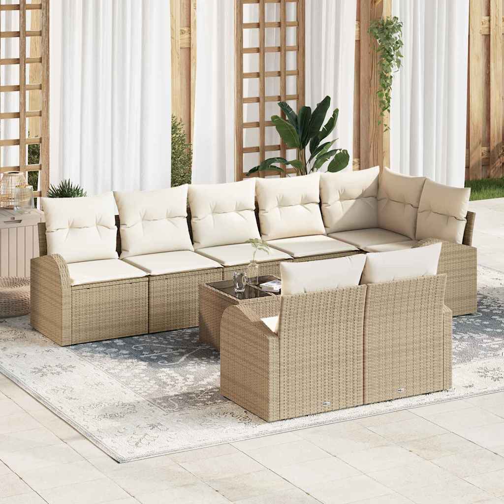 Gartensofa-set 9 pcs Poly-Rattan