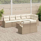Gartensofa-set 9 pcs Poly-Rattan