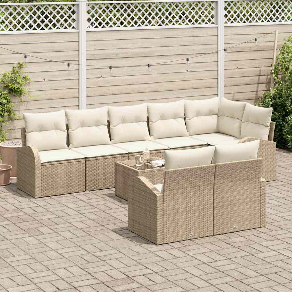 Gartensofa-set 9 pcs Poly-Rattan
