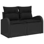Gartensofa-set 9 pcs Poly-Rattan